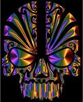 Tribal Skull Silhouette 2 Chromatic