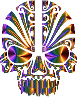 Tribal Skull Silhouette 2 Chromatic No BG