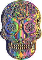 Sugar Skull Silhouette By Karen Arnold II Multichrome 4