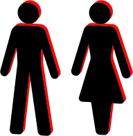 3D Male And Female Stick Figure Symbols Silhouette