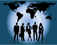 Professional People World Map With Background