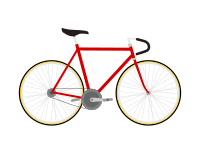 Fixed gear bicycle, flat design