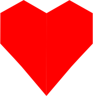 Red Heart Straight Lines 3