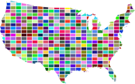 United States Map Grid Design Prismatic