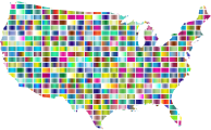 United States Map Grid Design Prismatic 2