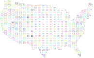 United States Map Grid Design II Prismatic