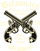 Estampa para camiseta Jair Bolsonaro Presidente 2018 Armas