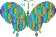 Flourish Butterfly Silhouette Prismatic