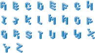 Isometric Font Alphabet
