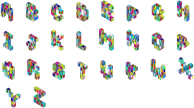 Isometric Font Alphabet Polyprismatic