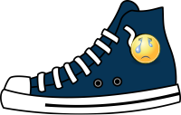 Sneaker with upset emoji