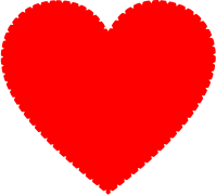 Ridged Red Heart