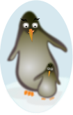penguin father and son