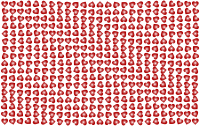 Stylized Hearts Background Red No BG