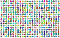 Stylized Hearts Background Prismatic No BG
