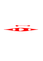 Sea kayak, paddle-top down view