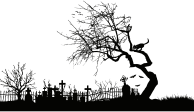 Midnight Graveyard Silhouette Isolated