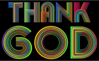 Thank God Typography Polyprismatic
