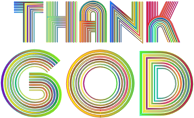 Thank God Typography Polyprismatic No BG