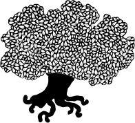 Green Tree Leaves Silhouette Inverse