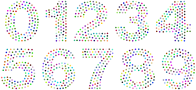 Numbers Circles Font Prismatic