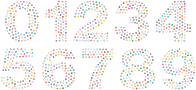 Numbers Circles Font Prismatic 2