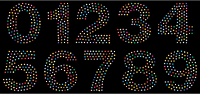 Numbers Circles Font Prismatic 2 With BG