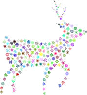 Deer Silhouette Snowflakes Prismatic