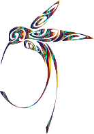 Ornamental Hummingbird Line Art Psychedelic
