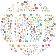 Green Ecological Globe Icons Prismatic