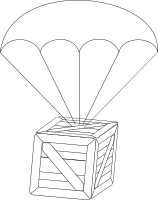 Parachute with box