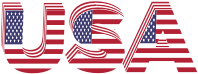 USA 3D Flag Typography