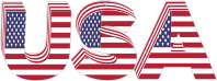 USA 3D Flag Typography With Stroke