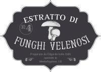 Etichetta per Halloween - Estratto di funghi velenosi