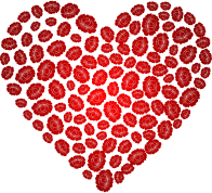 Floral Flowers Heart Red