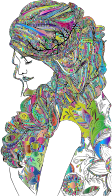 Decorative Floral Woman Polyprismatic