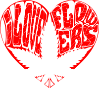 I love flowers heart