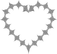 Stylized Checkered Geometric Heart