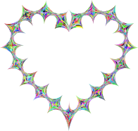 Stylized Checkered Geometric Heart Prismatic