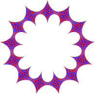 Stylized Checkered Geometric Frame Blue Red