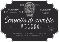 Etichetta per Halloween - Cervello di zombie