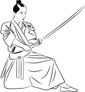 Young Samurai Line Art