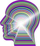 Stylized Man Head Silhouette Prismatic