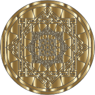 Interleaved Geometric Mandala Gold