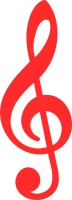 Red Treble Clef