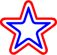 Red White Blue Star Rounded
