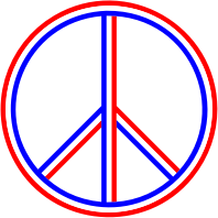 Red White Blue Peace Sign