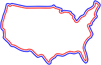 Red White Blue America Map