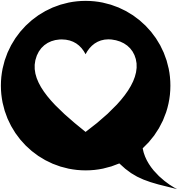 Love Chat Icon B&W