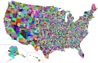 United States With County Borders Prismatic